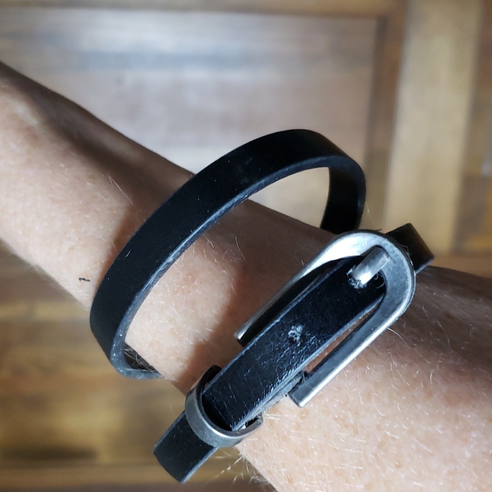 Upcycled Leather Buckle Wrap Bracelet